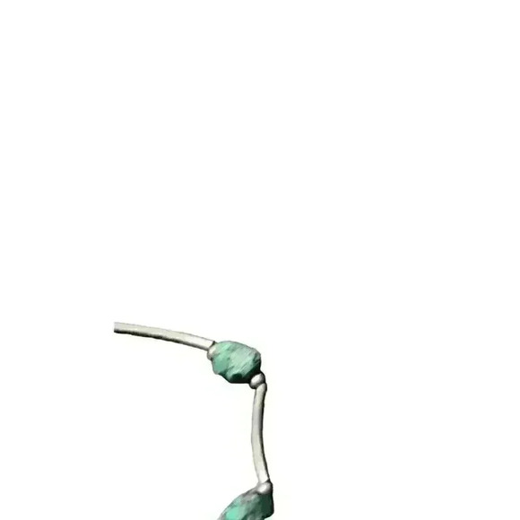 Faux Turquoise and silver necklace about 18 inches - Picture 7 of 12